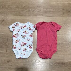 Floral and Pink Kids Bodysuit Set